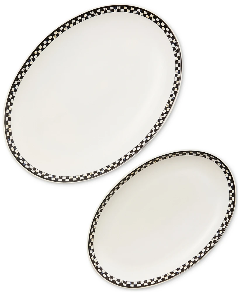 MacKenzie-Childs Courtly Check Everyday Oval Platters, Set of 2