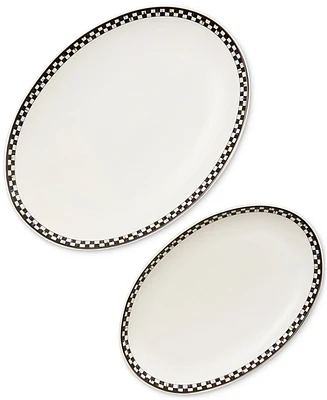 MacKenzie-Childs Courtly Check Everyday Oval Platters, Set of 2