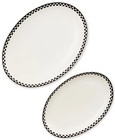 MacKenzie-Childs Courtly Check Everyday Oval Platters, Set of 2