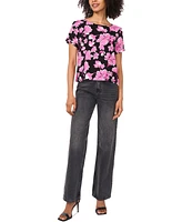 Vince Camuto Women's Rolled-Cuff Printed Blouse
