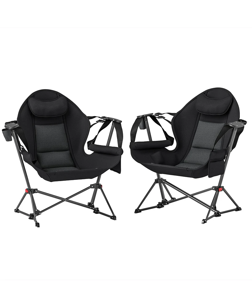 Outsunny Hammock Camping Chair Set of 2 with Adjustable