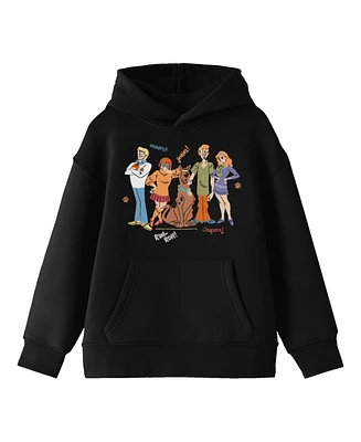 Scooby Doo Boys Mystery Gang Doodle Youth Black Graphic Hoodie