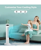 Kismile Tower Fan Portable Electric Oscillating Fan Quiet Cooling Remote Control Standing Bladeless Floor Fans 3 Speeds Wind Modes Timer Bedroom Offic