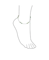 Bling Jewelry Lime Green Crystal Bead Anklet Ankle Bracelet Sterling Silver 9-10"