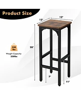 Gymax Set of 2 Industrial Bar Stools 28'' Kitchen Breakfast Bar Chairs