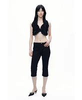 Nocturne Women's Ruffle Detailed Crop Top