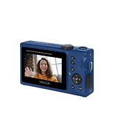 Minolta Minolta MND25 Digital Camera, 48 Mp Autofocus, 4K Ultra Hd Camera with Selfie Mirror & 32GB Sd Card, Blue, Bundle with Slinger Camera Bag