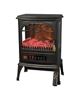 LifeSmart 1500W Large Room 3-Sided Mobile Electric Infrared Stove Heaters (Pair)