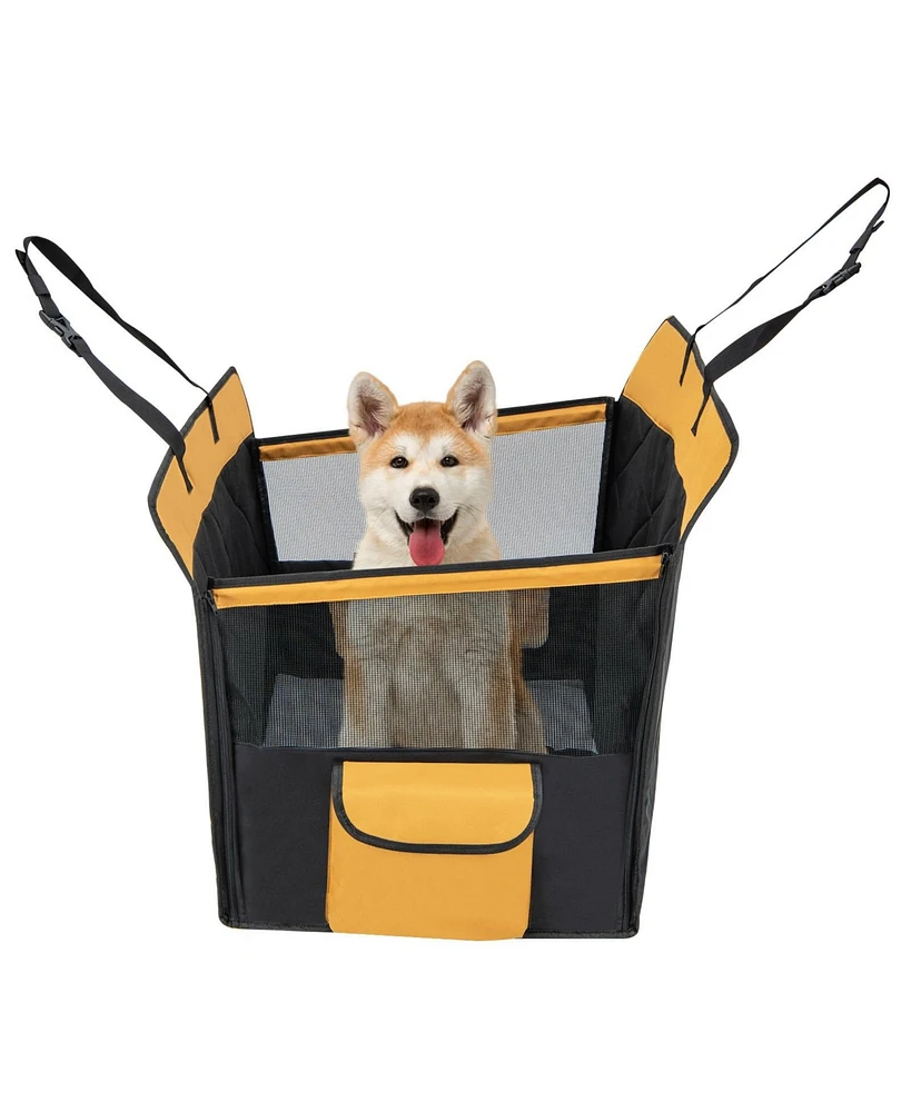 Dog Car Seat Cover with Mesh Window for Small and Medium Dogs