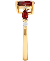 Garnet (1-7/8 ct. t.w.) & Diamond (1/10 ct. tw.) Heart Ring in 14k Gold