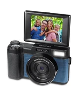 Minolta MND30 30MP 2.7K Qhd 3.0" Lcd Screen Digital Camera, Blue, With micro Sd Card and Slinger Camera Bag