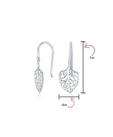 Bling Jewelry Delicate Filigree Leaf Dangle Earrings in Sterling Silver Nature-Inspired Jewelry