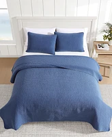 Nautica Seashore Stitch Washed 3-Pc. Quilt Set, King