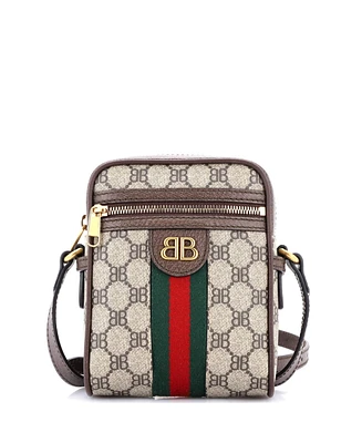 Pre-Owned Balenciaga Mini x Gucci The Hacker Project Zip Messenger Bag Bb Coated Canvas