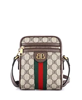 Pre-Owned Balenciaga Mini x Gucci The Hacker Project Zip Messenger Bag Bb Coated Canvas
