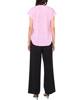 Vince Camuto Women's Split-Neck Cap-Sleeve Top