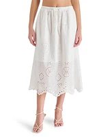 Steve Madden Women's Anaisa Tie-Waist Eyelet Midi Skirt