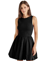 Steve Madden Women's Palermo Mixed-Media Bubble-Hem Fit & Flare Dress