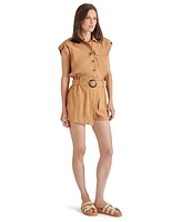 Steve Madden Women's Amabel Belted Cap-Sleeve Romper