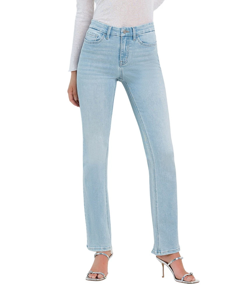 Flying Monkey Women's High Rise Distressed Hem Bootcut Jeans