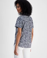 Tommy Hilfiger Women's Ditsy-Print Cotton Camp Shirt