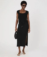 French Connection Womens Nellis Cotton Collage Short Sleeve Top Nellis Cotton Side Slit Skirt