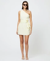 French Connection Women's Birdie Butter Yellow One-Shoulder Mini Dress