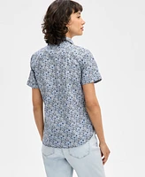 Nautica Jeans Women's Paisley-Print Cotton Camp Shirt