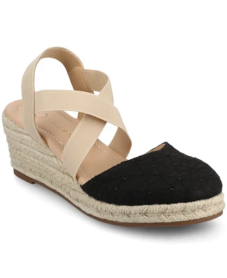 Journee Collection Women's Ashlee Espadrille Platform Wedge Sandals