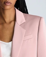 Kenneth Cole Women's Satin-Twill One-Button Notch-Collar Jacket