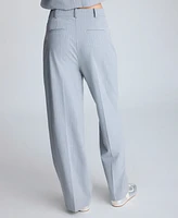 Kenneth Cole Women's Pinstripe High-Rise Wide-Leg Pants