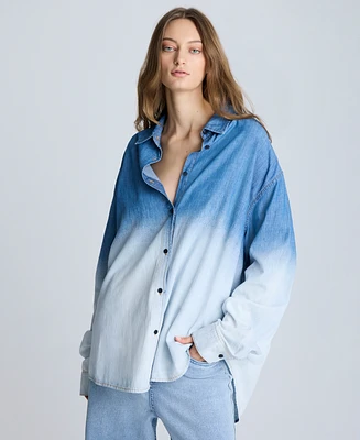 Kenneth Cole Women's Cotton Gradient-Dye Oversized Shirt