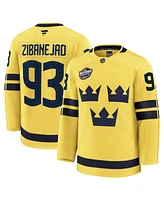 Fanatics Men's Mika Zibanejad Yellow Sweden 2025 4 Nations Face-Off Premium Jersey