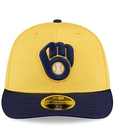 New Era Men's Gold/Navy Milwaukee Brewers 2025 Spring Training Low Profile 59FIFTY Fitted Hat