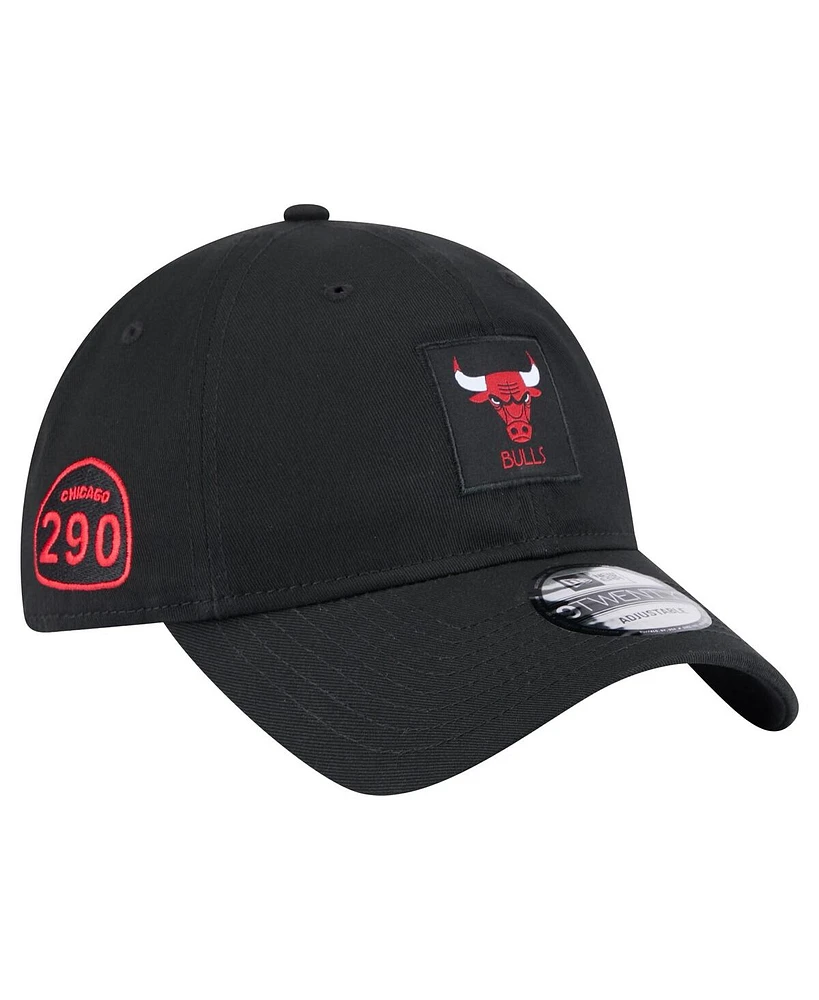 New Era Men's Chicago Bulls Black Victory Grove Patch 9TWENTY Adjustable Hat