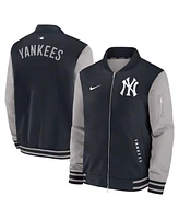 Nike Men's Navy/Gray New York Yankees Authentic Collection Dugout Full-Zip Bomber Jacket