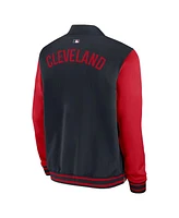 Nike Men's Navy/Red Cleveland Guardians Authentic Collection Dugout Full-Zip Bomber Jacket