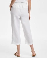 Charter Club Women's Woven Cropped 100% Linen Pants, Exclusively at Macy's