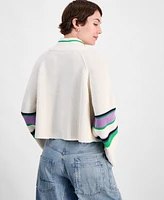 Free People Women's Greta Striped Half-Zip Sweater