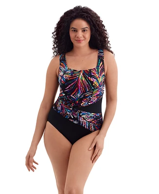 Longitude by Mimi Flamingo Second Wave Wrap Sash Tank One Piece Swimsuit