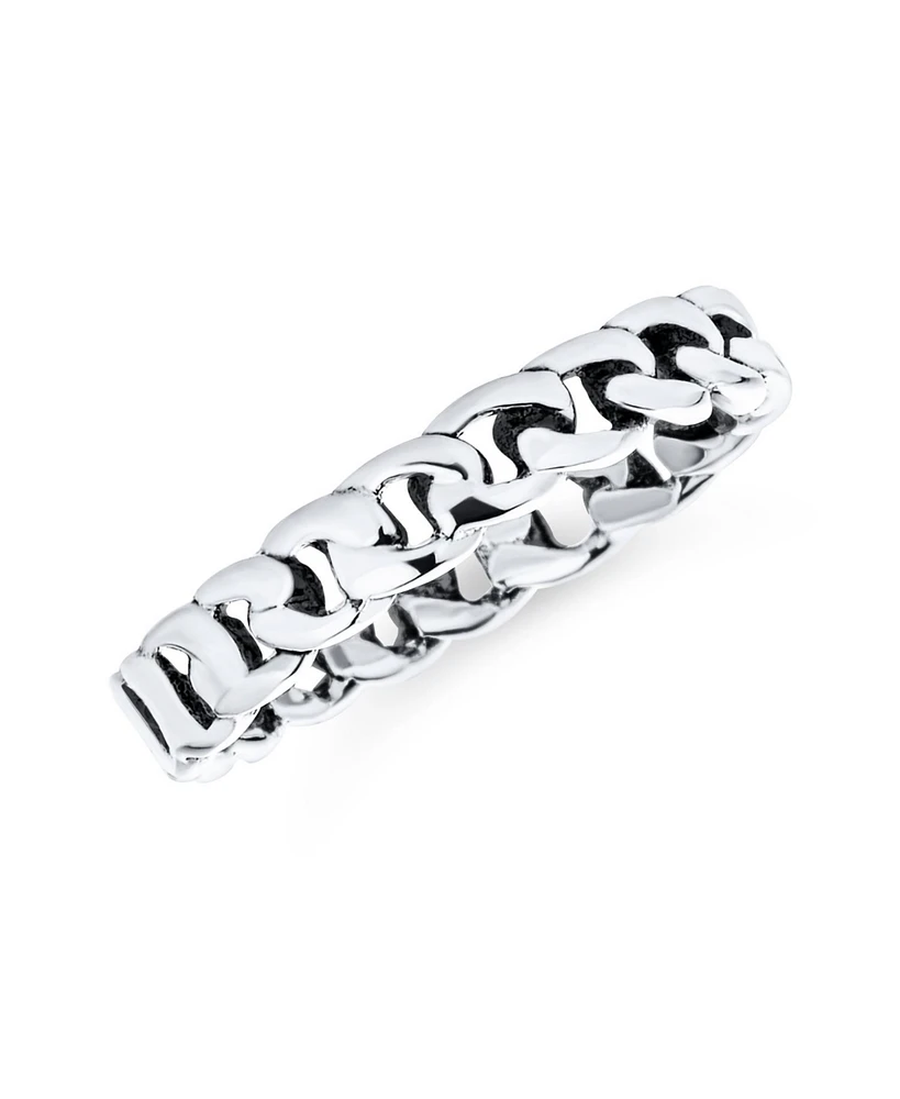 Bling Jewelry Unisex Braided Celtic Eternity Band Knot Sterling Silver Ring