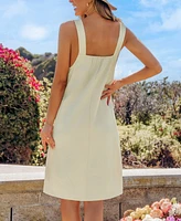 Women's Cool & Collected Beige Mini Beach Dress