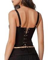 Edikted Womens Lesly Lacey Layered Corset