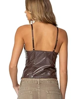 Edikted Women's Carmie Vinyl Tank Top