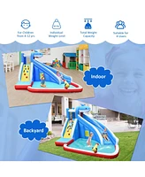 4-in-1 Inflatable Water Slide Park with Long Slide Ultimate Outdoor Playset for Kids