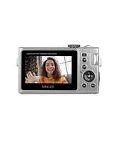 Minolta Minolta MND25 Digital Camera, 48 Mp Autofocus, 4K Ultra Hd Camera with Selfie Mirror & 32GB Sd Card, Silver, Bundle with Slinger Camera Bag