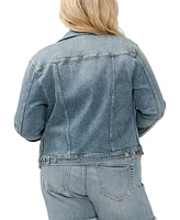 Silver Jeans Co. Plus Notched Crop Jean Jacket