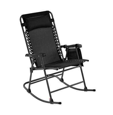 Yaheetech 26in Foldable Outdoor Lounge Chair, Navy Blue