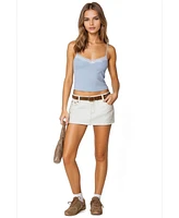 Edikted Womens Bow Denim Mini Skort