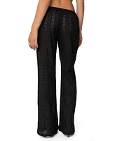 Edikted Womens Lemon Lacey Cotton Pants